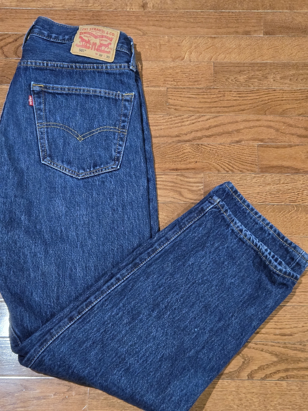 Levi's Men's 501 Button Fly Blue Denim Jeans